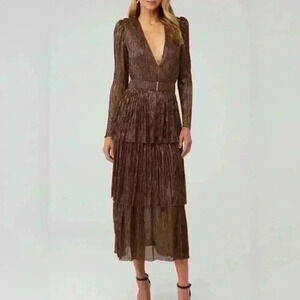 Sabina Musayev Brown Midi Dress